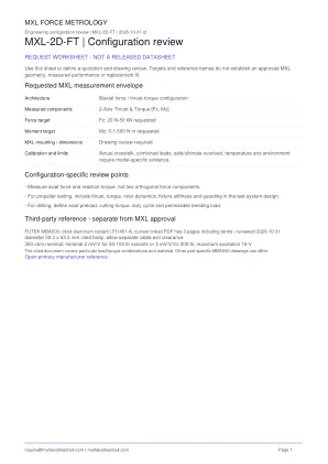 MXL-2D-FT configuration review worksheet preview