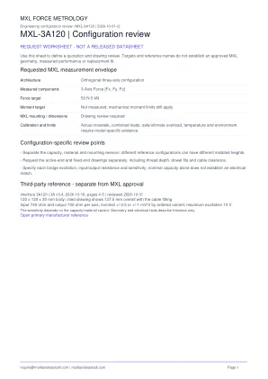 MXL-3A120 configuration review worksheet preview