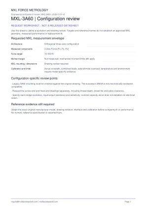 MXL-3A60 configuration review worksheet preview