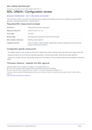 MXL-3A60A configuration review worksheet preview