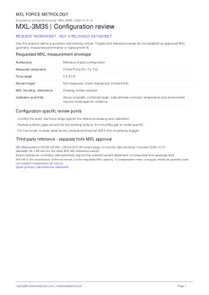 MXL-3M35 configuration review worksheet preview